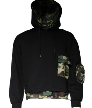 Dolce & Gabbana Black Pocket CottonHooded Sweatshirt Sweater