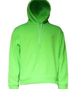 Dolce & Gabbana Green Logo Hooded Pullover Sweatshirt Sweater