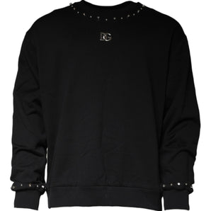 Dolce &amp; Gabbana Suéter tipo sudadera con tachuelas y logo negro