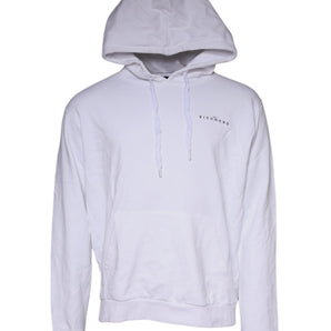 John Richmond White Logo Cotton Hooded Sweatshirt Sweater