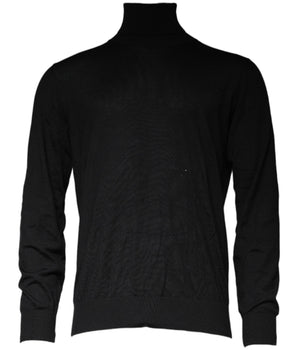 Dolce & Gabbana Black Long Sleeve Turtleneck Men Pullover Sweater