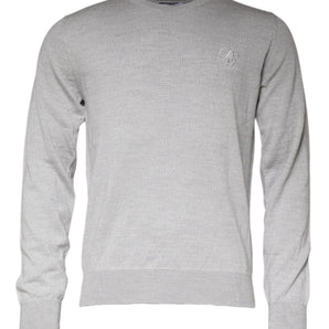 Dolce &amp; Gabbana Jersey de lana gris claro con cuello redondo
