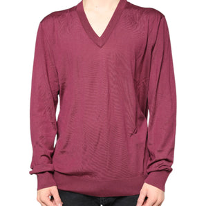 Dolce &amp; Gabbana Jersey De Hombre Con Cuello En V De Cachemira Granate