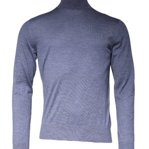Dolce &amp; Gabbana Jersey de cuello alto de manga larga azul morado