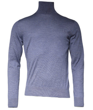Dolce & Gabbana Purple Blue Long Sleeve Turtleneck Pullover Sweater