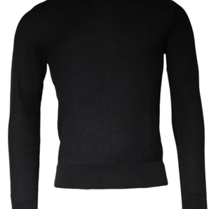 Dolce &amp; Gabbana Jersey negro de manga larga con cuello redondo