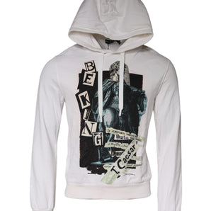 Dolce &amp; Gabbana White Caesar Cotton Hooded Pullover Sweater