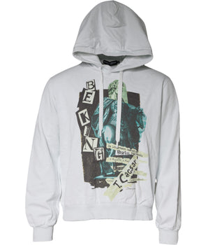 Dolce & Gabbana White Caesar Cotton Hooded Pullover Sweater