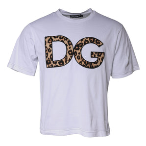 Dolce &amp; Gabbana White DG Logo Cotton Shorts Sleeves T-shirt