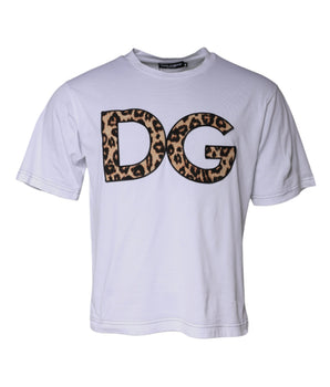 Dolce & Gabbana White DG Logo Cotton Shorts Sleeves T-shirt