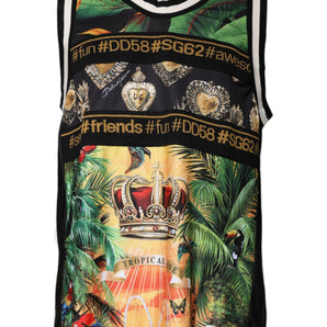 Dolce &amp; Gabbana Multicolor Tropical Sleeveless Tank T-shirt