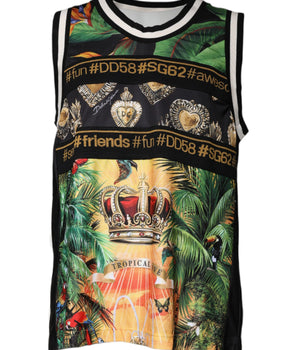 Dolce & Gabbana Multicolor Tropical Sleeveless Tank T-shirt