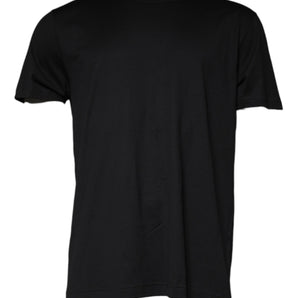 Dolce &amp; Gabbana Black Cotton Shorts Sleeves Crewneck T-shirt