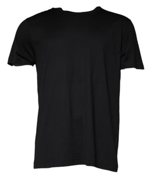 Dolce & Gabbana Black Cotton Shorts Sleeves Crewneck T-shirt