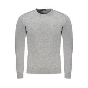 Cavalli Class Gray Viscose Men Sweater