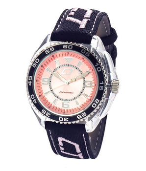 Chronotech Black Leather Dress Watch