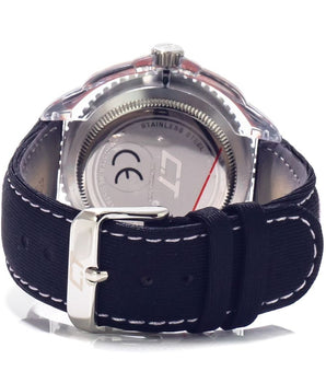 Chronotech Black Leather Dress Watch