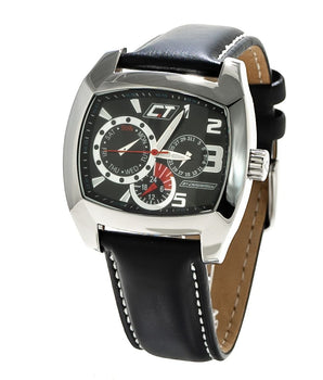 Chronotech Black Leather Dress Watch