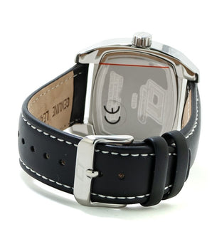 Chronotech Black Leather Dress Watch