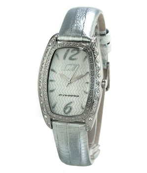Chronotech Silver Leather Dress Watch