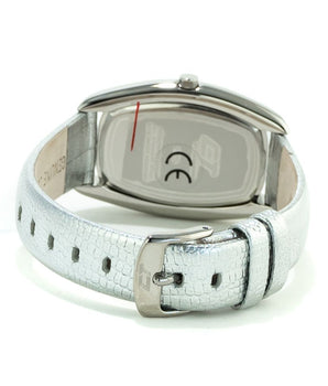 Chronotech Silver Leather Dress Watch
