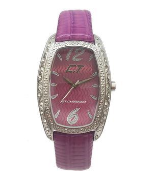 Chronotech Purple Leather Dress Watch