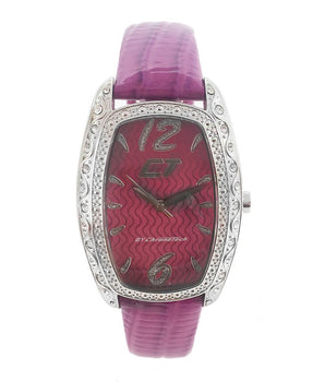 Chronotech Purple Leather Dress Watch