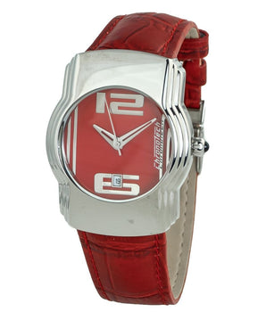 Chronotech Red Leather Dress Watch