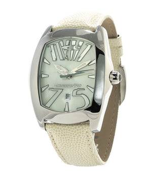 Chronotech White Leather Dress Watch