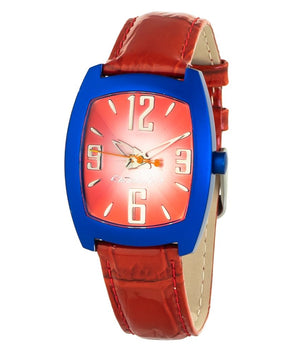 Chronotech Red Leather Dress Watch