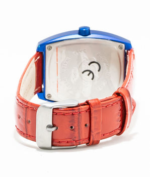 Chronotech Red Leather Dress Watch
