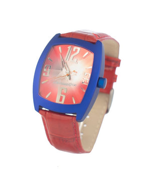 Chronotech Red Leather Dress Watch