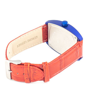 Chronotech Red Leather Dress Watch