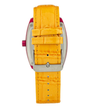 Chronotech Orange Leather Dress Watch