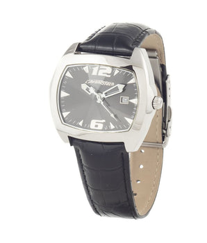 Chronotech Black Leather Dress Watch