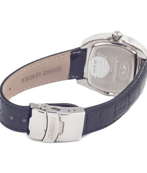 Chronotech Black Leather Dress Watch