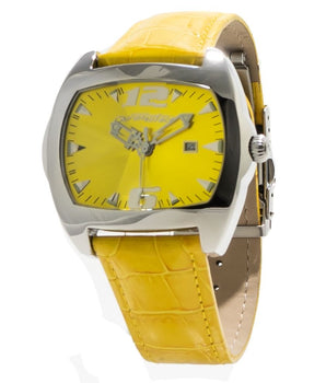 Chronotech Yellow Leather Dress Watch