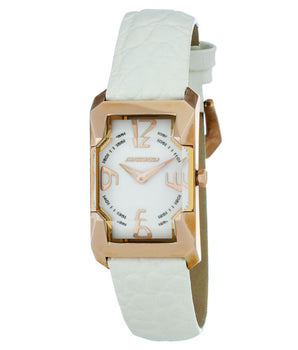 Chronotech White Leather Dress Watch