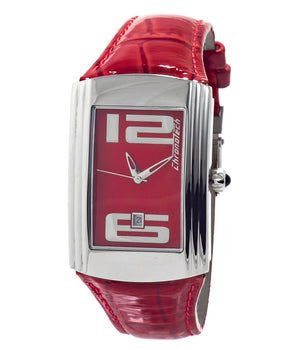 Chronotech Red Leather Dress Watch