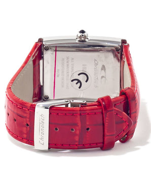 Chronotech Red Leather Dress Watch