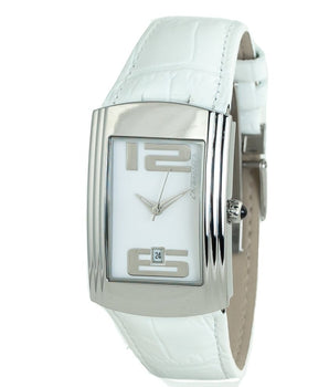 Chronotech White Leather Dress Watch