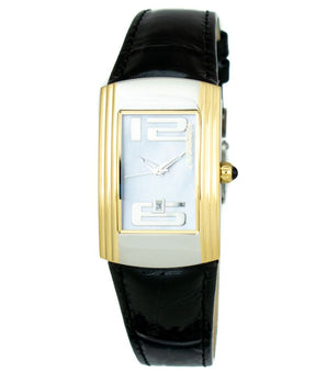 Chronotech Black Leather Dress Watch