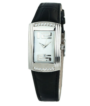 Chronotech Black Leather Dress Watch