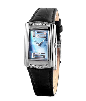Chronotech Black Leather Dress Watch