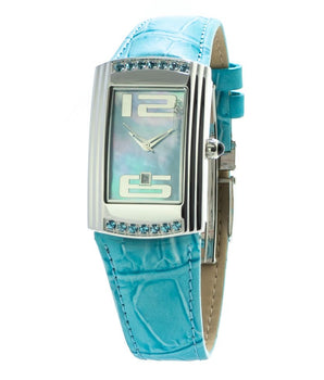 Chronotech Blue Leather Dress Watch