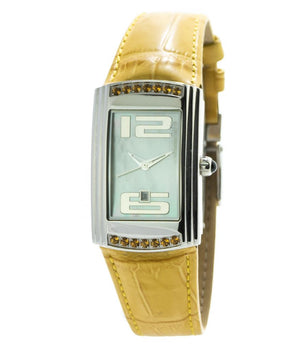 Chronotech Yellow Leather Dress Watch