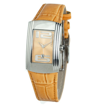 Chronotech Orange Leather Dress Watch
