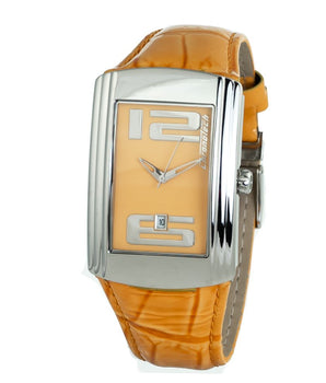 Chronotech Orange Leather Dress Watch