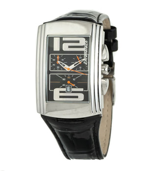 Chronotech Black Leather Dress Watch