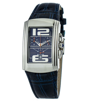 Chronotech Blue Leather Dress Watch